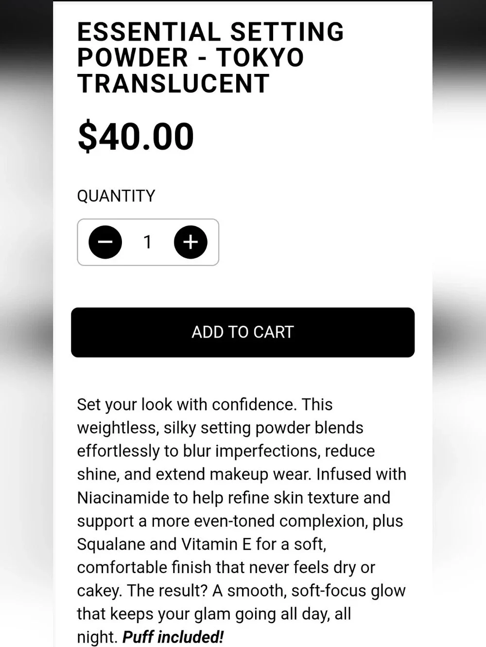 BISHA The Essential Setting Powder Tokyo Translucent NEW MSRP $40